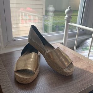 Rebecca minkoff metallic gold/silver espadrilles